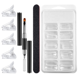 Set Professionale per <span class=keywords><strong>Unghie</strong></span>: <span class=keywords><strong>Clip</strong></span>, Pennello a Doppia Testa, Lima, Kit Durevole per Nail Art Domestica e Salone, Strumenti per Estensione <span class=keywords><strong>Unghie</strong></span> e Gel - Product Image 1