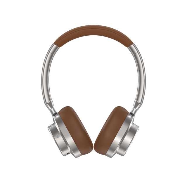 Premium Two-Tone Brown & Silver Finish ANC 5.4 Headphones: 40mm Driver, 500mAh Battery, 60H Playtime
