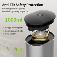 Diffuseur d'huiles essentielles sans eau 1000 ml, à piles, ultrasonique, intelligent, avec contrôle par application, diffusion à air froid, pour usage commercial