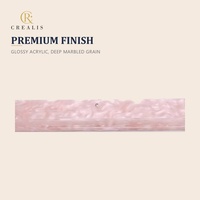 Crealis Blush Pearl Acrylic American Mahjong Tile Rack and Pusher Set Scalloped Edge 17.5 in 20 in for 4 Players