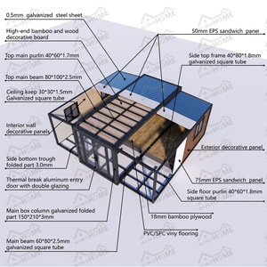 20ft gấp container nhà di động mở rộng <span class=keywords><strong>cabin</strong></span> với cách nhiệt bức tường cho tất cả các mùa sống Modular container nhà - Product Image 4