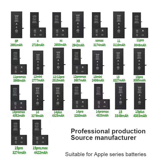 Mobile Phone Battery Replacement for iphone 12 13 14 15Pro Max Cell Phone Bateria