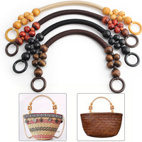 Poignées de sac en perles de bois personnalisées en gros, fabrication artisanale au crochet, mode classique, sangle de sac en corde de nylon en forme de U, porte-sac