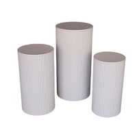5 pièces en métal ensemble blanc rond Dessert cylindre Table gâteau présentoir pour mariage événement fête anniversaire décor