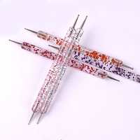Professionnel Strass Picker Nail Art Brosse Double Tête Nail Acrylique Art Dotting Pen