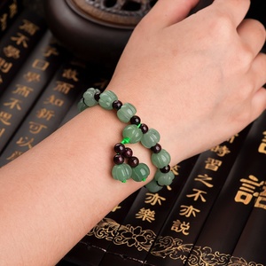 Bracciale in Giada Naturale Dong Ling a Forma di Zucca, Intrecciato a Mano, Personalizzato, da Donna, Vendita all'Ingrosso SL73 - Product Image 4
