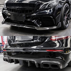 In fibra di carbonio paraurti anteriore labbro diffusore posteriore Spoiler minigonne laterali per Benz classe E <span class=keywords><strong>W213</strong></span> E200 E300 E400 E63 <span class=keywords><strong>AMG</strong></span> 2017-2019 kit carrozzeria - Product Image 3