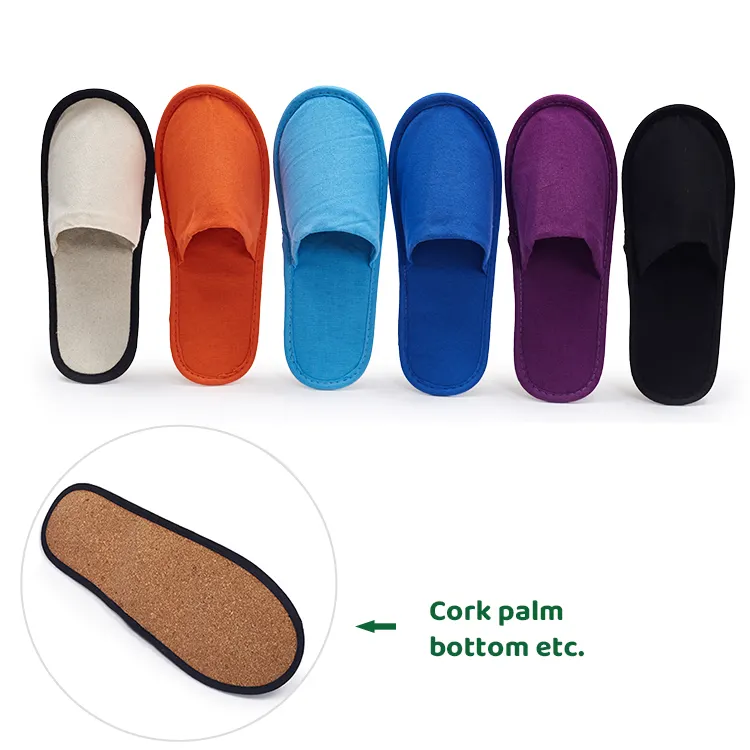 Colored hotel slippers eco friendly packaging for hotel slippers biodegradable hotel slipper