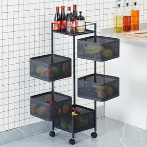 Cuencos para cestas <span class=keywords><strong>de</strong></span> frutas y verduras para cocina con tapa superior <span class=keywords><strong>de</strong></span> metal, organizador <span class=keywords><strong>de</strong></span> cestas <span class=keywords><strong>de</strong></span> alambre <span class=keywords><strong>de</strong></span> 5 niveles con <span class=keywords><strong>ruedas</strong></span> - Product Image 5