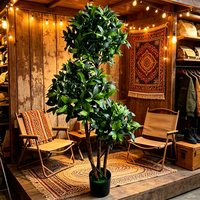 Articles décoratifs en gros : Arbres artificiels à 3 têtes, fausses plantes de laurier bonsaï pour événements, mariages, Noël, Nouvel An, Diwali
