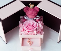 Boîte à bijoux Roses éternelles Roses conservées dans des coffrets cadeaux en acrylique pour le cadeau de la Saint-Valentin