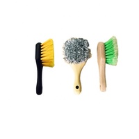 Manche en bois et plastique, lot de 10 pièces, multifonctionnel, tailles variées, brosse de pont, en Fiber tampons et Nylon PP, brosse à récurer pour le nettoyage