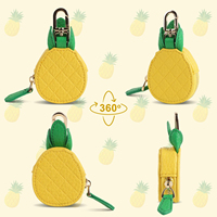 Porte-monnaie mignon en cuir PU à thème fruité, durable, mini porte-clés et pochette de rangement, accessoire de sac au style frais et simple
