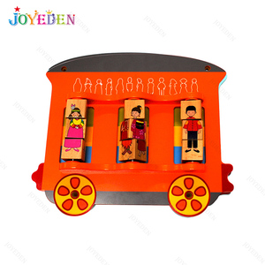 Jouets éducatifs interactifs de conception haut de gamme <span class=keywords><strong>2022</strong></span>, jeux muraux d'intelligence pour tout-petits, train en bois pour l'apprentissage des animaux et de l'école - Product Image 5