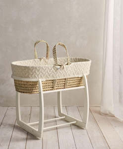 Panier de couchage pour bébé <span class=keywords><strong>en</strong></span> feuilles de maïs naturelles, tressé à la main, respirant, berceau Moïse avec support à bascule - Product Image 6