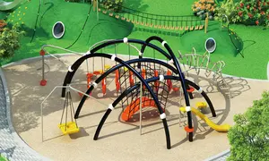 Kindergarten Colorful Kids Slides Outdoor Plastic Playground Equipment