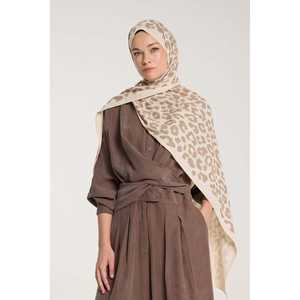 Bufanda de Visón Beige con Estampado de Leopardo, Protección Solar, Talla Visón - Product Image 3