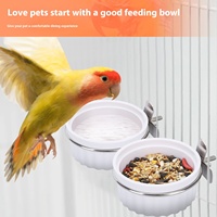 Mangeoire pour perroquets anti-picage, mangeoire pour cage à oiseaux, plat à nourriture pour oiseaux en acier inoxydable