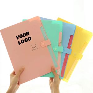 Customized 5 PocketsPlastic A4 Letter Size Smile Accordion File <b>Folder</b> Expanding <b>Document</b> Bag Organizer - Product Image 1