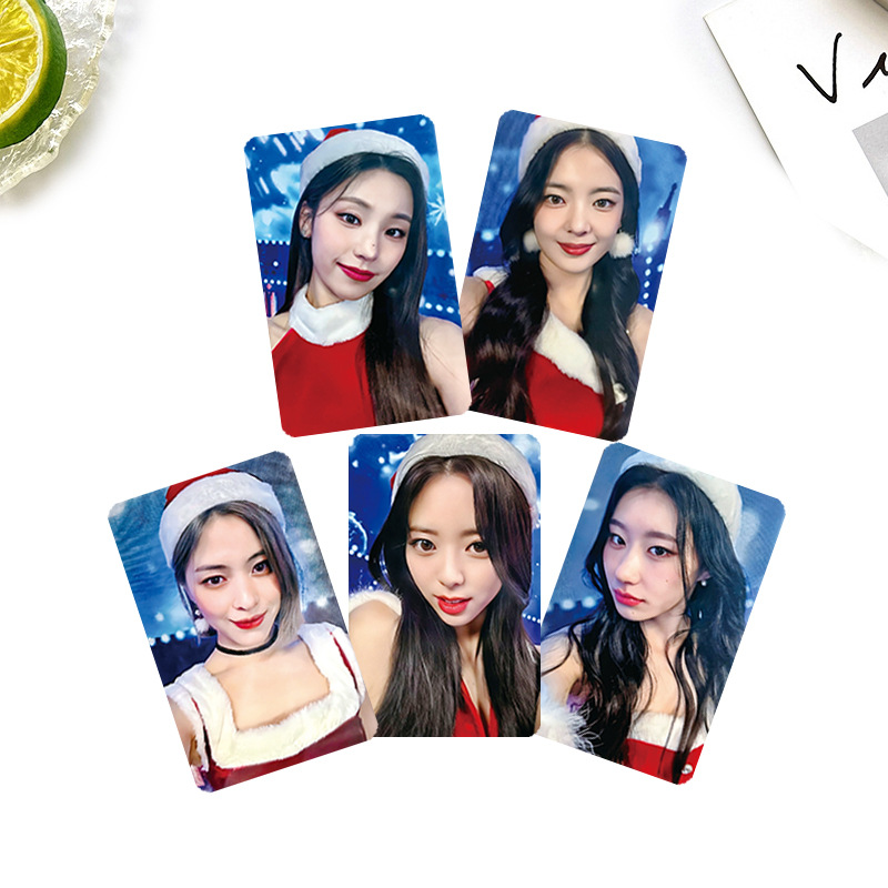 5Pcs/Set KPOP ITZY WDZY Christmas Cartoon Selfie Photocards List