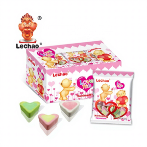 Caramelle Morbide a Forma di Cuore Bianche e <span class=keywords><strong>Rosa</strong></span> al Gusto di Frutta, Halal, in Confezione Sacchetto - Product Image 4