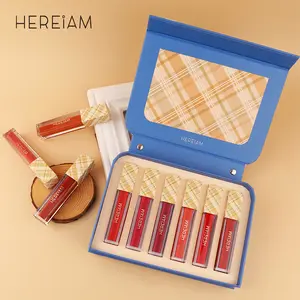 HEREIAM Conjuntos De Maquiagem De Alta Qualidade Profissional Completo Kit Lip Glaze Beleza Saúde Líquido Batom Set