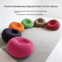 Fauteuil gonflable floqué en forme de pouf, coussin d'air annulaire haute capacité pour adultes, toucher doux, assise sans pression