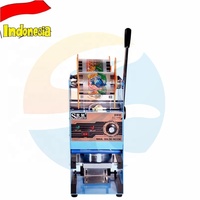 Machine à sceller les gobelets électriques 95 mm pour thé au lait Boba, scelleuse de gobelets en papier et plastique, prix de gros, Indonésie