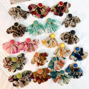 2023 New Bohemia Colorful Fabric Drop Earrings For Summer Beach Fashion Women Jewelry