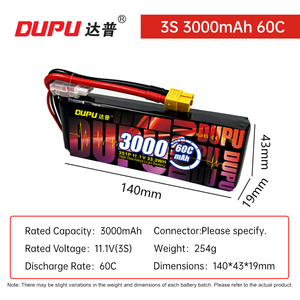 Bateria Lipo RC de Alta Capacidade e Peso Leve 3000mah 5.2ah 11.1v 14.8v 22.2v 35C 60C para Helicóptero RC - Product Image 5