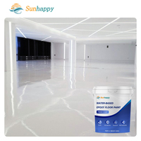 Peinture époxy auto-nivelante de qualité supérieure, résine époxy pour sols, revêtement de sol époxy liquide à base d'eau haute brillance