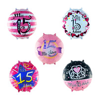 Ensemble de ballons ronds en aluminium brillant BLN de 18 pouces pour 15e anniversaire en espagnol pour décorations de fête