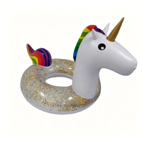 Bouée gonflable licorne à paillettes pour adultes, idéale pour les fêtes au bord de la piscine, la plage, les parcs aquatiques, transat flottant pliable en PVC