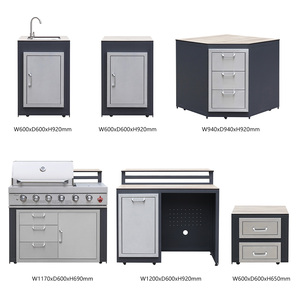 Summer Aluminum Modular Modern <b>Cabinet</b> Bbq Pizza Oven Island Cocina Exterior Camping Furniture Modular <b>Outdoor</b> Kitchen Patio - Product Image 5