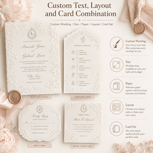 Set di Inviti Matrimoniali Personalizzati in 4 Pezzi con Timeline, RSVP e Carte Codice <span class=keywords><strong>Vestito</strong></span>, Design Elegante in Carta con Stampa - Product Image 2