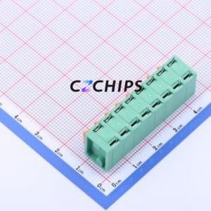 JL142V-50808GA1 Spring Terminal Block Through hole Component (THT),P=5.08mm Connector 1x8P 5.08mm Green Through Hole - Product Image 2