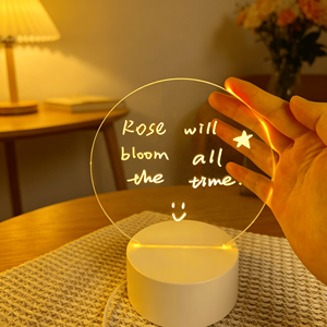 Diy 3D <b>LED</b> Gift Blank Night <b>Light</b> Creative Rewrite Acrylic Note Board <b>LED</b> Rewritable Night <b>Light</b> with Memo Board - Product Image 1
