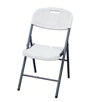 Chaise pliante en plastique robuste avec structure en fer pour intérieur/extérieur, mariage, fête, restaurant, salle de réunion, patio, jardin