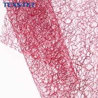 Tela de red de araña brillante y arrugada al por mayor, 100% poliéster, ligera, 40GSM, malla de tul para decoración de escenarios y vestidos