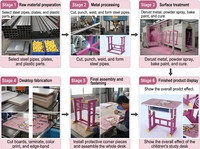 Table et chaises d'étude ergonomiques pour enfants, personnalisables par le fabricant, avec matériau en panneau de densité, design multifonctionnel pour les enfants