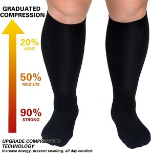 1 Pair of Over <strong>Size</strong> Pressure Compression Socks High Elasticity <strong>Fat</strong> Sport Fitness Compression Socks - Product Image 3