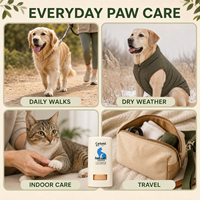 Baume naturel pour les pattes et le nez des chats et des chiens avec beurre de karité, huile de noix de coco, emballage plastique sûr, design de dessin animé, étiquette personnalisée, plus boîte