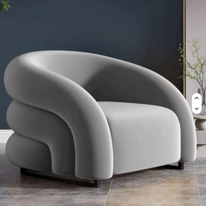 Fauteuil inclinable capitonné moderne haut de gamme pour salon, hôtel, villas, appartements, avec structure en tissu, chaise longue individuelle - Product Image 2