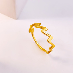 Joyería de lujo, anillo ajustable de dedo personalizado para mujer, anillo de oro de acero inoxidable chapado en oro para mujer - Product Image 2