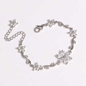 Fashion Flower Crystal <strong>Bracelet</strong> for Women, <strong>Gold</strong> Plated Colorful Zircon Leaf Chain <strong>Adjustable</strong> <strong>Bracelets</strong> Jewelry Gift - Product Image 4