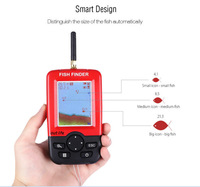 Sondeur écholocalisatrice sans fil portable en plastique, portée 100M, écran LCD, pour bateau à appâts, détecteur de poissons à lancer, mesure de la profondeur