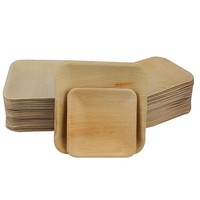 Assiettes en bambou naturel et biodégradable, assiettes jetables en feuille de palmier Areca nouveau Design