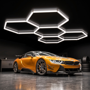 Lumière de garage LED hexagonale, connectable, pour atelier, éclairage de plafond pour atelier de réparation automobile, garage, parking, entrepôt - Product Image 1