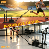 Soporte Ajustable para Trineo de Pesas con Mango de 5 Niveles, para Entrenamiento de Empuje y Tracción, Fuerza, Velocidad y Agilidad, Compatible con Placas de 1 y 2 Pulgadas