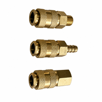 Raccord rapide universel européen 3-en-1 en laiton avec raccord cannelé pour tuyau, compatible OEM, diamètre d'interface 6-13 mm